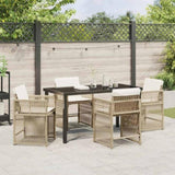 Garden Dining Set 5 pcs Beige Poly Rattan 3380786