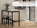 3 Piece Bar Table Set with 2 Stools, Industrial Bar Table and Stool Set, Dining Table and Chair Set, T3398P344529
