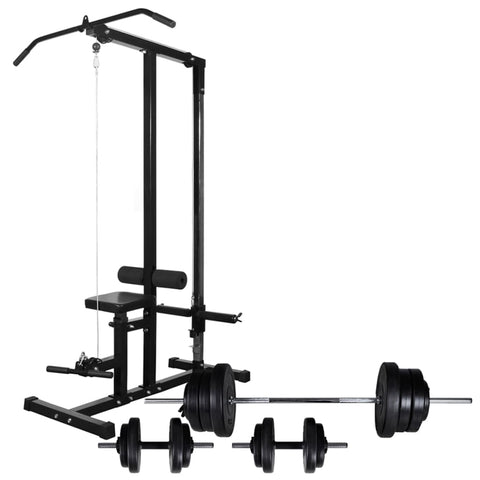 Power Tower with Barbell and Dumbbell Set 60.5 kg 275354