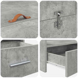 Storage Bed Frame Concrete grey 200 x 200 cm Engineered wood 3335264
