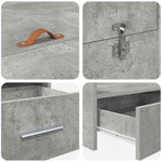 Storage Bed Frame Concrete grey 160 x 200 cm Engineered wood 3335280