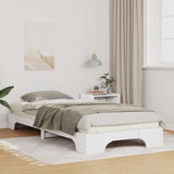 Bed Frame White 90 x 220 cm Solid Pine Wood 872915