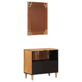 Bathroom Furniture Set with Door 2 pcs Natural Solid Mango Wood 3310096