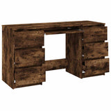 Writing Desk Smoked Oak 140x50x77 cm Engineered Wood 815438