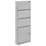 Shoe Cabinet with Mirror 5-Layer Concrete Grey 63x17x169.5 cm 3228281