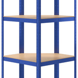 5-Layer Corner Shelf Blue Steel&Engineered Wood 152861