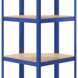 5-Layer Corner Shelf Blue Steel&Engineered Wood 152861