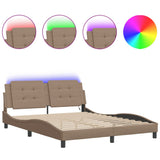 Bed Frame with LED without Mattress "Zadar" Cappuccino 160x200 cm 3214121