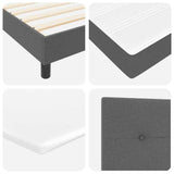 Box Spring Bed with Cushion Dark Grey 190 x 140 cm Fabric 3341098
