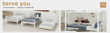 White-layer wrought iron high-low bed with pull-out bed and reinforced metal bed frame for W3987P434162