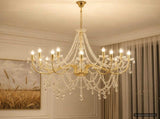 Adjustable Chandelier with Beads E14 Metal and Acrylic Gold 42053793