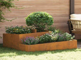 Garden Planter Brown 100 x 100 x 50 cm Weathering Steel 873591