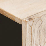 Sideboard White Wash Finish 90 x 33 x 75 cm Solid Mango Wood 4017892