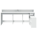 ZNTS Desk with LED Lights White 200x104x91 cm Engineered Wood 3309465