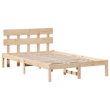 Bed Frame with Headboard Brown 135 x 190 cm Solid Pine wood 872173
