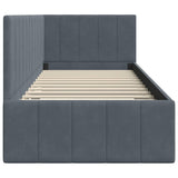 Corner Bed Frame with Headboard Dark grey 80 x 200 cm Velvet 42016288