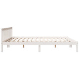 Extra Long Bed Frame without Mattress White 180x220 cm Solid Wood Pine 852453