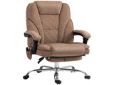 Massage Office Chair, Heated Reclining Computer Chair with Adjustable Height and Footrest, Brown T3398P377449