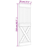 Sliding Door Natural and White 70 x 210 cm Solid Pine Wood 3445091