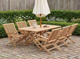 Garden Furniture Set 7 pcs Natural Solid Teak Wood 3418861