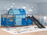 Kids'Loft Bed Frame Black and Blue 107 x 200 cm Metal 42020842