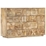 Alphabet Cabinet with 6 Drawers 120x35x79 cm Solid Mango Wood 247712