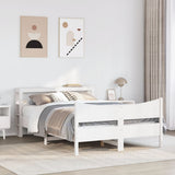 Bed Frame with Headboard White 160x200 cm Solid Wood Pine 3306298