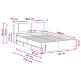 Bed Frame with Storage Black 160 x 200 cm Engineered Wood 3433973