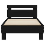 Bed Frame without Mattress with LED Lights Black 75x190 cm Small Single 838751