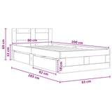 Bed Frame with Headboard Artisian Oak 80 x 200 cm 3429684