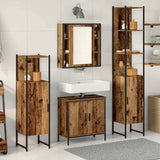 Bathroom Furniture Set with Door 4 pcs Brown 33 x 33 x 185.5 cm 3332590