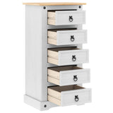 Bedside Table Corona White 53 x 39 x 103 cm Solid Pine Wood 42021191