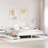 Bed Frame with Drawers without Mattress White 200x200 cm 3302019