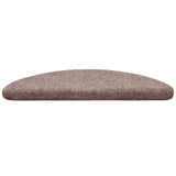 Stair Mats Self-adhesive 15 pcs 56x17x3 cm Light Brown Half Round 132690