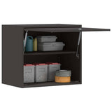 Wall Cabinet for Garage with Gas-lift Door Black 883268