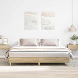 Bed Frame Sonoma oak Engineered wood, solid eucalyptus wood Double 3328701