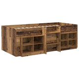 Loft Bed Frame with Cabinet 3 pcs Old Wood Engineered Wood 3423436