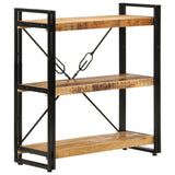 3-Tier Bookcase 77x30x80 cm Solid Wood Mango and Iron 351106