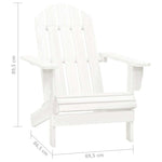 Garden Adirondack Chair with Table Solid Fir Wood White 315919