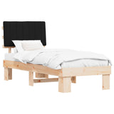 Bed Frame with Upholstered Headboard Black 80 x 200 cm 877521
