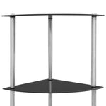 6-Tier Shelf Black 30x30x160 cm Tempered Glass 249522