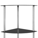 6-Tier Shelf Black 30x30x160 cm Tempered Glass 249522