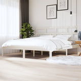 3101239 Bed Frame without Mattress White Solid Wood Pine 200x200 cm
