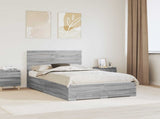 Bed Frame with Drawer with Headboard Manual Engineered Wood 3411672