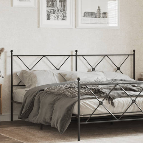ZNTS Metal Headboard Black 180cm 376538