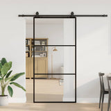 Sliding Door with Hardware Set Black 102x205 cm ESG Glass 3375923