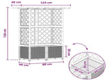 Raised Bed with Trellis and Roof Black 124 x 40 x 138 cm PP 42032548