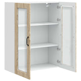 Wall Glass Cabinet PORTO Sonoma Oak 80 x 31 x 100 cm 885507