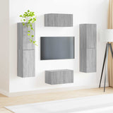 TV Cabinet Set 6 pcs Grey Sonoma Engineered Wood 3409129