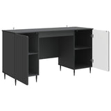 Desk with Shelf Black 142.5 x 50 x 75 cm Engineered Wood 3414586